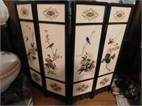 Small oriental four panel shade, 14" tall