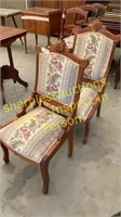 Vintage wood/cushion chairs (BID x2)