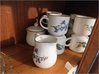 Woodhill china: 8 coffee mugs, creamer, sugar