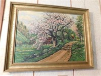 Oil painting Apple Blossom Tree, 26x20