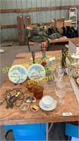 Decorative plates, glassware, misc