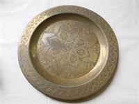 Brass engraved plate, 10" diameter