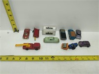 10 assorted old small vehicles