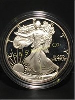 1988 S silver eagle proof  round.  1oz. .999