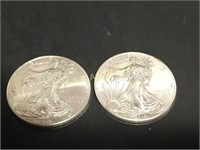 2-2013  silver eagle round.  1oz. .999  2 X bid