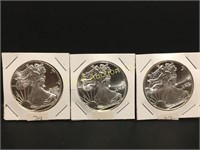 3-One troy oz. .999 silver round  3X bid
