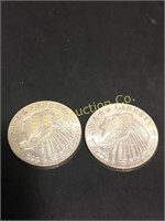 2-1/4 troy oz. coins  2X bid