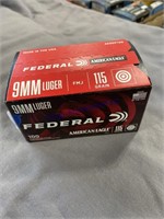 FEDERAL 9MM LUGER, 115 GR, 100 RDS