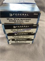 FEDERAL 20 GA, 2-3/4" , 5 RDS, MONEY X 4