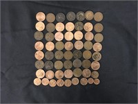 58 British Pennies 1879-1940’s