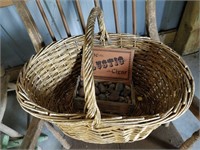 basket and lutrig cigar box with rocks