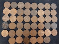 Canadian Small Cents 1920-1939 - 46 coins