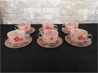 Luminarc Poeme Rose 6 x Cup & Saucers France