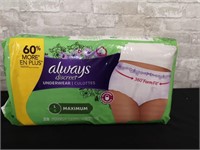 Always Discreet Underwear 28 Ct Large New