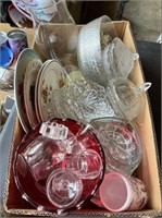 Vintage Plates, Candy Dishes Ruby Red