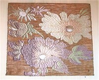 Knit Textile Panel of Flowers
