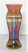 Etched Iridescent Glass Vase