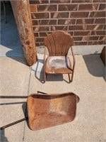 Antique Mini Wheel Barrow & Chair