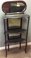 ANTIQUE 3 SHELF WITH MIRROR DISPLAY