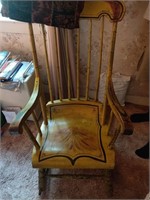 vintage rocking chair and seat cushion