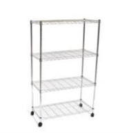 seville 4 tier wire shelf with casters 13 /14/48