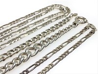 4 Heavy Sterling Link Bracelet/Necklace Group