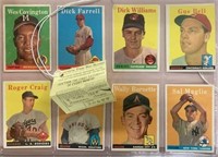 (8) 1958 TOPPS BASEBALL CARDS