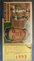 1956 TOPPS DUE SNIDER CARD