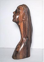 Carved Wood (Ebony?) Female Bust