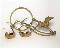 Brass Rocking Horse, Swans & Flying Birds