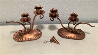 Vintage Gregorian Copper Candle Holders