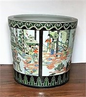 Asian Ceramic Planter Hand Painted