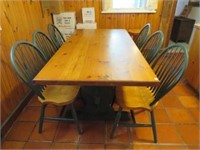 Mennonite Style Solid Pine Harvest Table Set