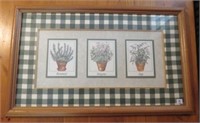 Framed Herb Motif Wall Art