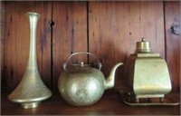 Brass Tea Pot & Vase