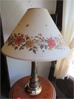 Brass Table Lamp w/ Pressed Flower Shade