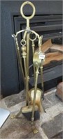 Brass Fireplace Tools & Stand