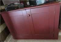 Primitive Ox-Blood Red Painted Jam Cupboard