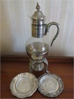 Silverplate Butter Dishes & Coffee Carafe