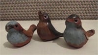 Artisan Crafted Clay Bird Trio