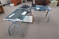 L-Shaped Glass Office Desk