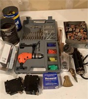Drill Set, Hand Grinder, Electrical Items, Etc