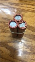 3 rolls of steel pennies