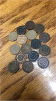 16 Indian head pennies assorted dates