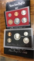 1982 and 1992 proof sets in cases. 1992 includes