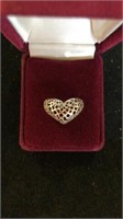 Heart shaped sterling ring size 7.5