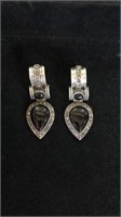 Sterling marcasite clip earrings