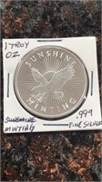 Sunshine Minting 1troy oz .999 Silver