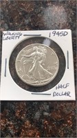 1945 D Walking Liberty Half Dollar