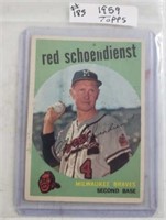 1959 Topps Card #480 Red Schoendienst